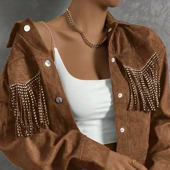 *NEW* Sweet Rain Rhinestone Fringe Jacket - Picture 1 of 10